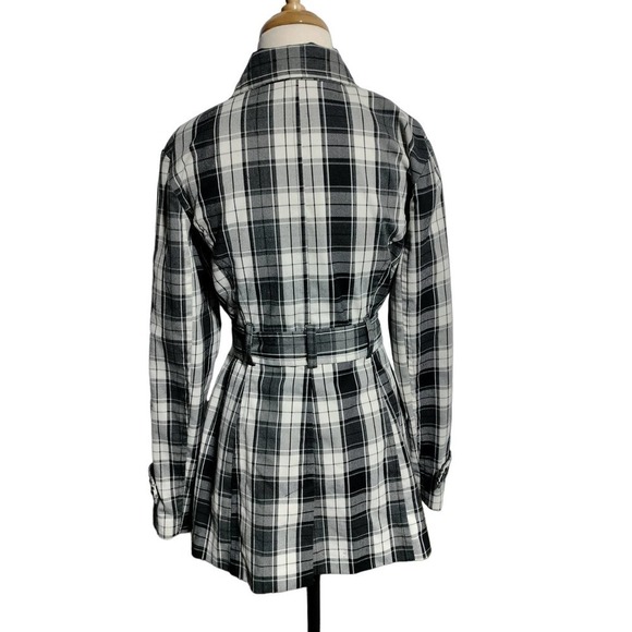 A. Byer black plaid pea coat with belt woman size medium - Picture 3 of 10